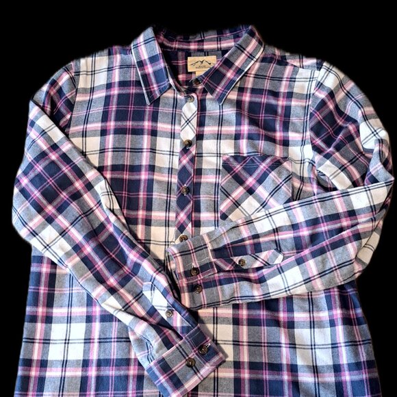 LARGE Flannel plaid button down tops, bundle of 3 - Picture 3 of 16